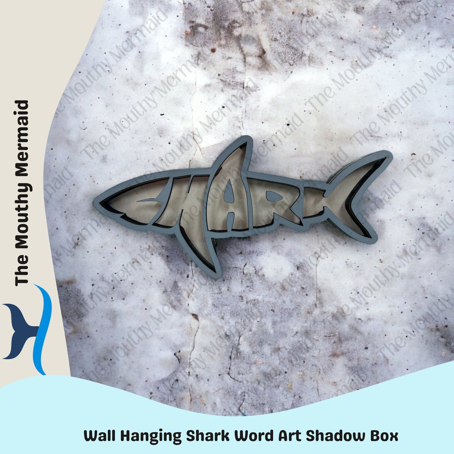 Shark Word Art (WALL HANGING) Shadow Box